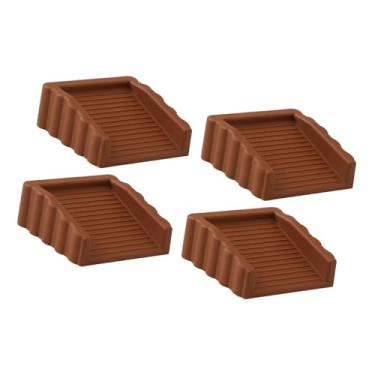 Imagem de Bothyi 4x Batente de porta, batente de porta leve de borracha, proteção de piso, cunha de porta para casa, hotel, quarto, escola, Marrom