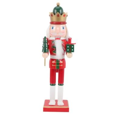 Imagem de Cabilock Enfeite de quebra-nozes de Natal, estatueta tradicional de soldado quebra-nozes de madeira, bonecos de fantoche de Natal, decoração de casa para prateleira de lareira de mesa