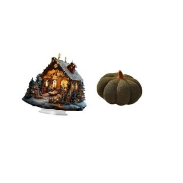 Imagem de Vaveren Enfeite de Abóbora Acrílico de Pelúcia, Decoração de Mesa com Base para Festa, Casa, Estante, Festival, Quarto, Sofá, Almofada, Independente