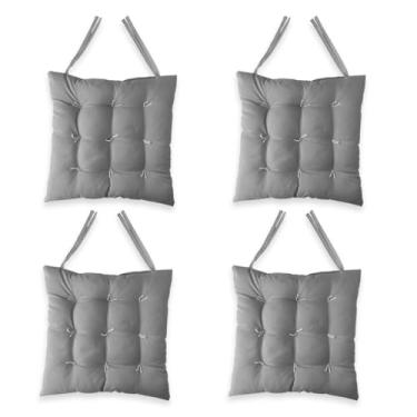 Imagem de 4 Assento Futon 40x40 Unidades Almofada Para Cadeira Banco Pallet(Cinza Claro)