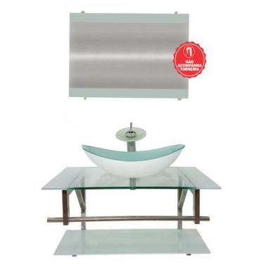 Imagem de Gabinete de Vidro 80cm para Banheiro Dinamarca - EKASA, Branco