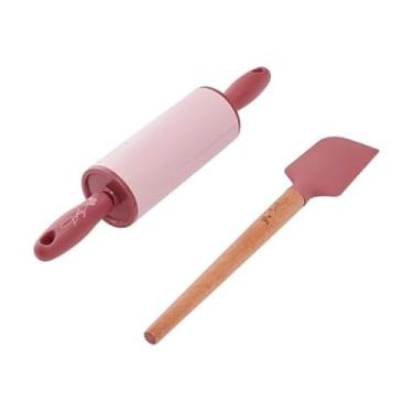 Imagem de Dolly Parton Conjunto de mini espátula e rolo de massa, 2 peças, blush