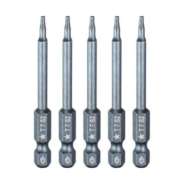 Imagem de HARFINGTON 5 peças de chave de fenda Torx de 5 pontas, haste sextavada de 1/10.2 cm, cabeça magnética de 7 mm, comprimento de 6,6 cm de comprimento, chave de fenda de aço Pentágono para reparo, chave