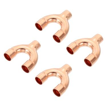 Imagem de PATIKIL Conexão de cobre ID de 1/2 polegada, 4 peças 3 vias tipo Y 99,9% conexão de soldagem de encaixe de tubo de cobre puro para HVAC ar condicionado encanamento tubo de refrigeração