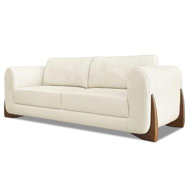 Imagem de Sofá 2 Lugares Base De Madeira 180cm Izzy S06 Linho Natural - Mpozenato