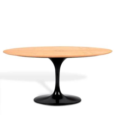 Imagem de Mesa Saarinen Oval Freijó 244x137cm - Base Preta