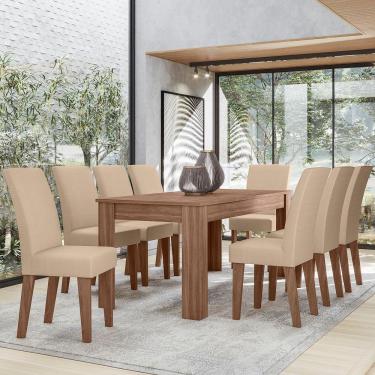 Imagem de Conjunto Sala De Jantar 1,85 Com 8 Cadeiras Amêndoa 51