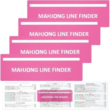 Imagem de UTCGLAS 4Pcs Mahjong Line Finder, Mahjong Line Reader Guide, Mah Jongg Card for Strategy Tool for Beginners, for Travel, Parties, Competitions, Game Nights, Pink