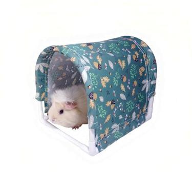 Imagem de Guinea Pig Hideout Tunnel, Washable Large Fleece Guinea Pigs Toys for Small Animal Habitat, Sturdy Anti-Chew Guinea Pig’s Hides for Bunny, Chinchilla (8.2×8.6 inch)