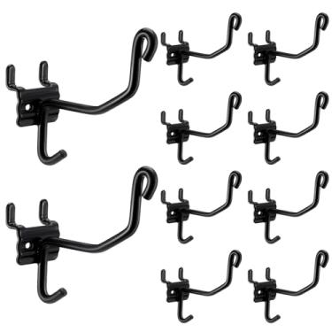 Imagem de Otoolling Pacote com 10 suportes para pistolas de parede para uso pesado, suporte de metal preto, ganchos horizontais revestidos de vinil para espingarda e arco