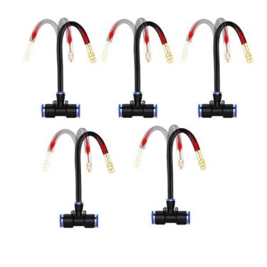 Imagem de Kit de irrigação por gotejamento peças de reposição 5 conjuntos – bocais de nebulização, conectores T de 8 mm e acessórios de reparo para sistema de irrigação automático ajustável