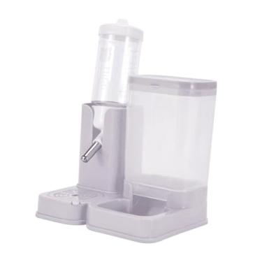 Imagem de ＡＷＨＡＯ Garrafa de água para Hamster com Recipiente para Comida Integrado, Acessório Multifuncional para Gaiola, Sala de Estar, Terraço E Pátio, Cinza