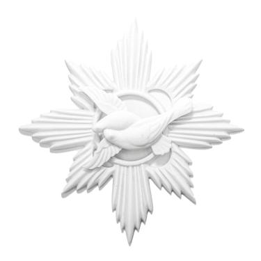 Imagem de Escultura Divino Espírito Santo Duplo 18cm em Pó de Mármore