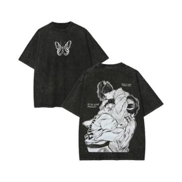 Imagem de Camiseta Gráfica Unissex Oversized Demon Slayer Akaza Koyuki Manga Man