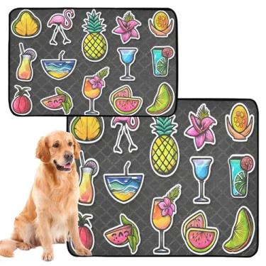 Imagem de CEBUGI Almofadas de xixi laváveis para cães, pacote com 2, almofadas impermeáveis para filhotes de cachorro, antiderrapantes, à prova de vazamento, para cama de cercadinho, elementos de verão