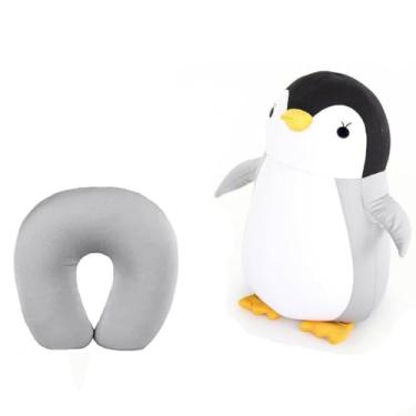 Imagem de Travesseiro Almofada Pescoço Viagem Bicho Animais (Pinguim)