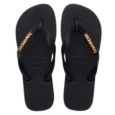 Imagem de Chinelo Havaianas Top Logo Metallic Tira Larga Feminino-Feminino