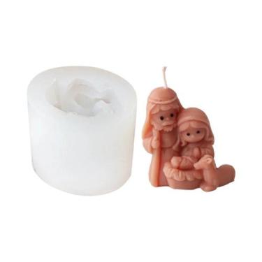 Imagem de Molde De Silicone Para Cena De Natal Em 3D, Mini Família De Jesus, Vel