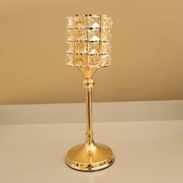 Imagem de Castiçal Suporte de Velas Dourado Porta Velas de 32cm Candelabro Luxo 