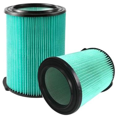 Imagem de Pacote com 2 filtros HEPA de substituição compatível com Craftsman CMXZVBE38753 filtro de poeira fino para aspirador de pó molhado/seco adequado para aspirador de pó de 5 a 20 galões (9-38753)