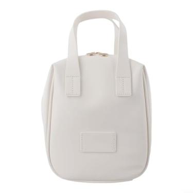 Imagem de Bolsa de cosméticos feminina portátil de couro PU E-475, bolsa branca e estilo longo e premium.