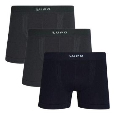 Imagem de Kit 3 Cuecas Boxer Micromodal Sem Costura Lupo 661 Premium, 2 chumbo, 