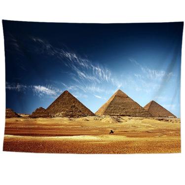 Imagem de Tapeçaria, pirâmides egípcias, esfinges, parede 150x130cm, microtecido