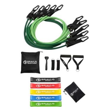 Imagem de Tubing Extreme PREMIUM Elástico Extensor 85kg e 5 Mini Bands com Sacolinha Bravus Sport