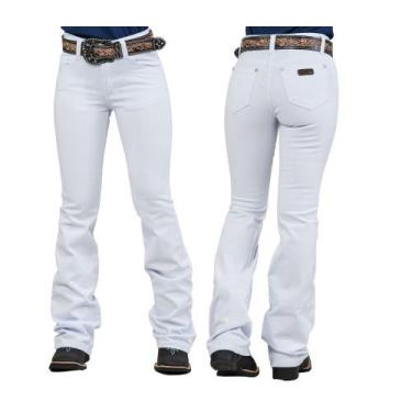 Imagem de Calça Country Feminina Dock's Flare Sarja Branca Ref.000201664, 36