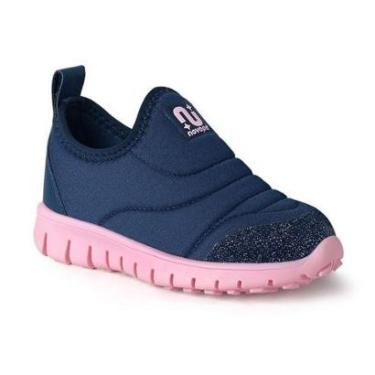 Imagem de Infantil Novopé Ultra Flex Azul com Rosa glitter e conforto-Feminino