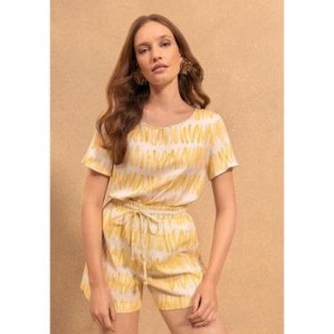 Imagem de Blusa De Mangas Curtas Estampada Em Viscose Responsável-Feminino