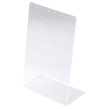 Imagem de BFLCTTBD Suporte de brinco de acrílico com 72 furos com furos para exibição de brincos de orelha organizador de joias rack de armazenamento