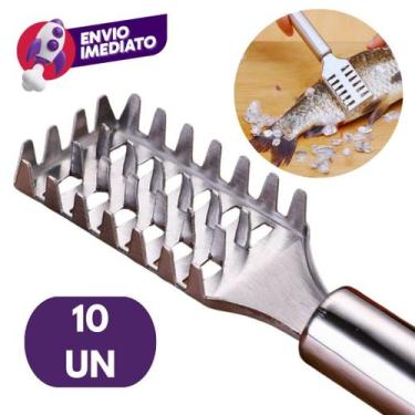 Imagem de Kit Escamador Descamador Peixe Aço Inox Espremedor Amassador Limão Peg