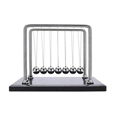 Imagem de U5GAAALPPQ9 Decoração de estátuas 7 bolas de mármore Newton bola de pêndulo de bilhar ampulheta não permanente escritório sala de estar artesanato