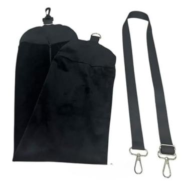 Imagem de Travesseiro de Viagem U Almofada de Pescoço Ergônomico Portátil com Compartimento para Roupas(2 Peças,Preto)