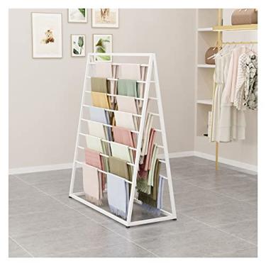 Imagem de HHHJQFAAT Suporte vertical de lenço de dupla face, suporte de armazenamento multifuncional de grande capacidade de várias camadas para cobertor, lençóis, cintos, calças (cor: preto, tamanho: 80 cm