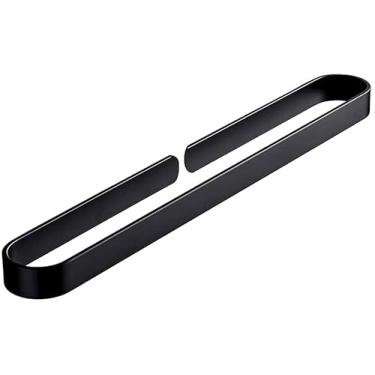 Imagem de 3FLQOOPP Toalheiro preto, anel de toalha de perfuração grátis, haste única, barra de toalha de banheiro, pendente, varão de toalha, suporte de toalha de banho (preto 30 cm)
