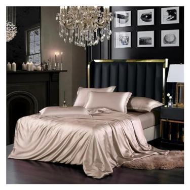 Imagem de Jogo de cama, lençol de cama branco de qualidade, 2 fronhas, solteiro, casal, eucalipto, liocel, natural, sedoso, macio e refrescante (lençol com elástico B_King 4 peças)