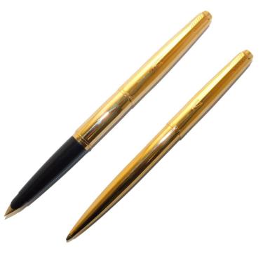 Imagem de Conjunto Parker 45 Caneta Tinteiro 14K + Esf Dourado Br Nos