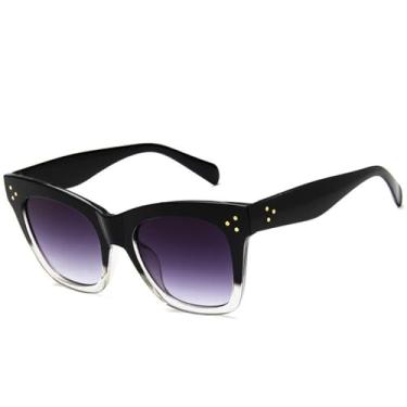 Imagem de Óculos de Sol Femininos e Masculinos com Armação Grande Estilo Olho de Gato e Proteção UV400 para Esportes ao Ar Livre, Corrida e Ciclismo, nas Cores Preto, Transparente e Cinza