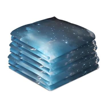 Imagem de Wassud Toalhas de cozinha lua cheia (1) panos de prato de cozinha pacote com 6 panos de prato macios com laço para pendurar toalha de mão super absorvente de secagem rápida toalhas de chá de mesa