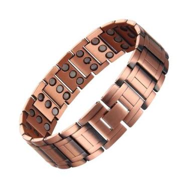 Imagem de Pulseira Magnética De Cobre Neodímio 3500 Gauss 3X Força Para Homens, 