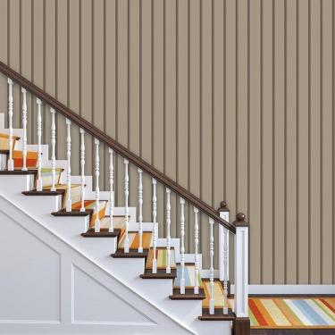 Imagem de Papel De Parede Imitação Ripa Bege Andiroba Lavável Adesivo