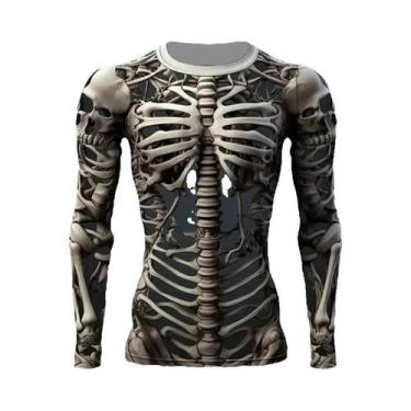 Imagem de Camisa De Ciclismo Masculina Com Estampa De Caveira, Respirável, De Se