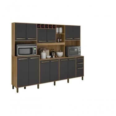 Imagem de Armario Agata 13 Portas 2 Gavetas 5 Nichos Cinamomo/grafite