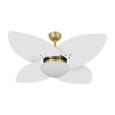 Imagem de Ventilador De Teto Dormamu Dourado 4 Pás Branco 127V