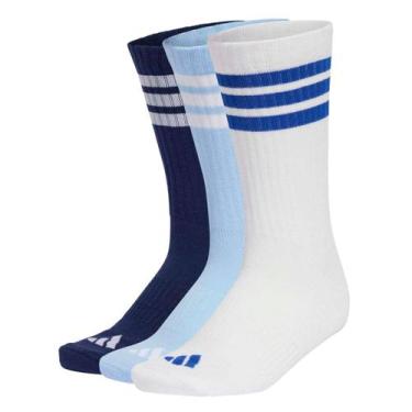 Imagem de Kit Meia Adidas Sport - 3 Pares, Azul, Branco, 37/39