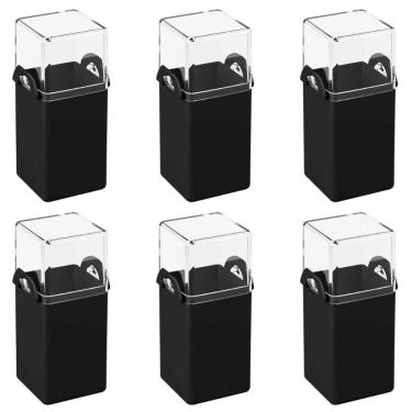 Imagem de Kit 6 Paliteiros de Mesa 70ml Preto Plástico 5x4x9cm Coza Restaurante Bar Lanchonete