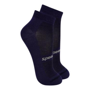 Imagem de Kit com 2 Pares de Meias Esportiva Cano Curto Speedo 8033, Azul marinh