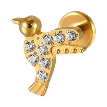 Imagem de Piercings De Titânio G23 Com Rosca Interna, Com Zircônia Cúbica Em For